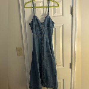 Denim tie back dress